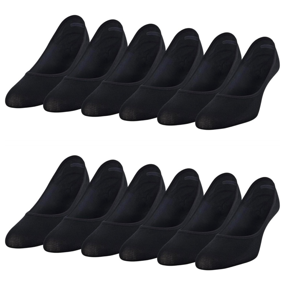 6 Pair PEDS Women's Lightweight Low Cut No Show Socks - Black - Size 9-11